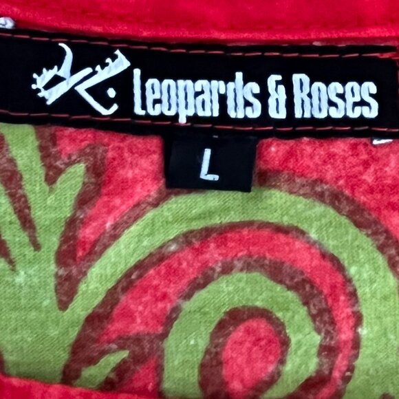 Leopards & Roses Boho Floral Embroidered Tunic, Size Large - Picture 5 of 7